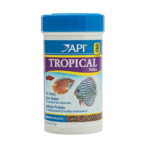 API TROPICKÉ PELETY Potopené pelety Krmivo pre ryby 4.2-uncový kontajner, stredný (823B)