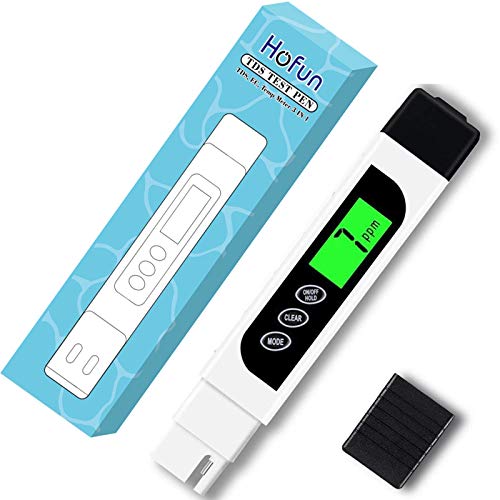 Digitálny merač TDS na meranie vody - Hofun TDS, merač EC a teploty 3 v 1, presnosť 0-9999 ppm, merač PPM na test pitnej vody, káva, bazén, akvárium, systém RO / DI, hydropónia